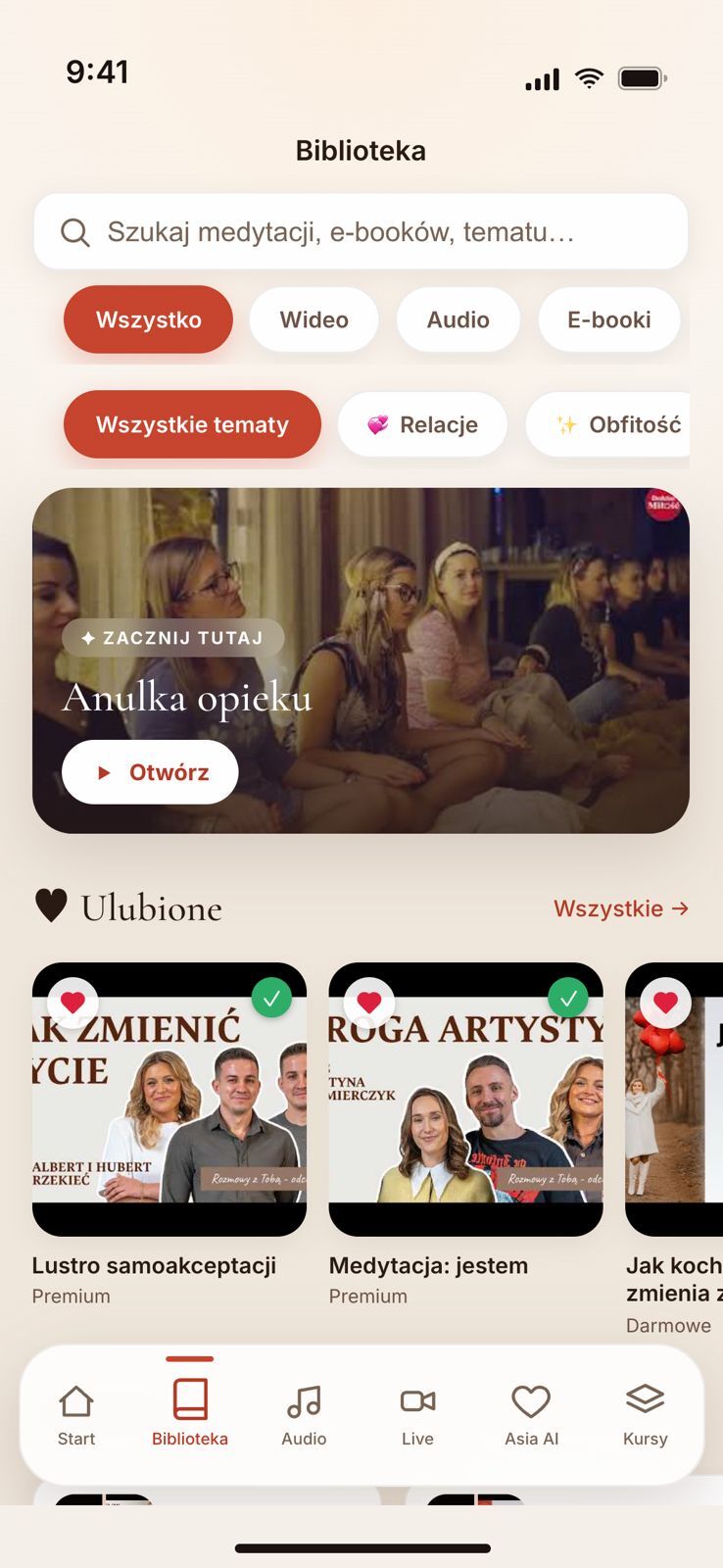 Aplikacja Doktor Miłość, ekran 1