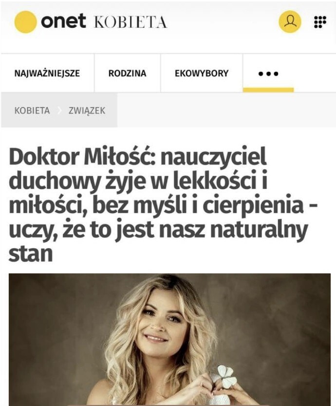 Artykuł o Asi Bobel w Onecie